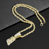 Hip Hop Pendant Necklace With 4mm Tennis Chain