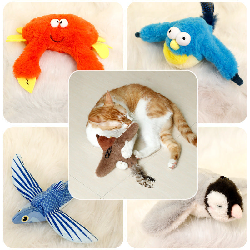 Interactive Pet Plush Toy | Electric Fish & Bird Fun