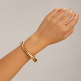 Women's Exaggerated Large Water Drop Metal Glossy Surface Mirror Open-ended Bracelet