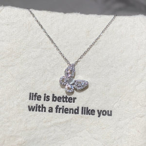 Exquisite Opal Butterfly Necklace For Women