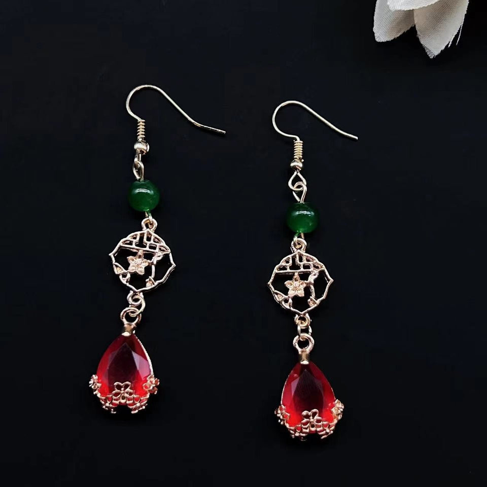 Long Ear Hook Antique Style Tassel Water Drop Eardrops