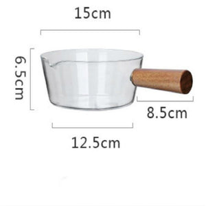 Side Handle Transparent Household Glass Pot