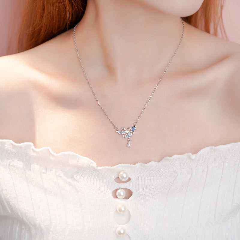 Butterfly Fish Necklace Female Zircon Clavicle Chain
