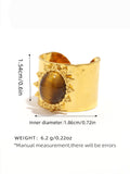 Retro Stainless Steel Gemstone Ring
