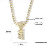 Hip Hop Pendant Necklace With 4mm Tennis Chain
