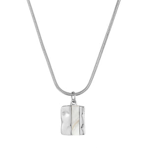 Titanium Steel Curb Chain Square Women's Gold Geometric Simple 14K Gold Inlaid Shell Necklace