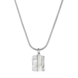 Titanium Steel Curb Chain Square Women's Gold Geometric Simple 14K Gold Inlaid Shell Necklace