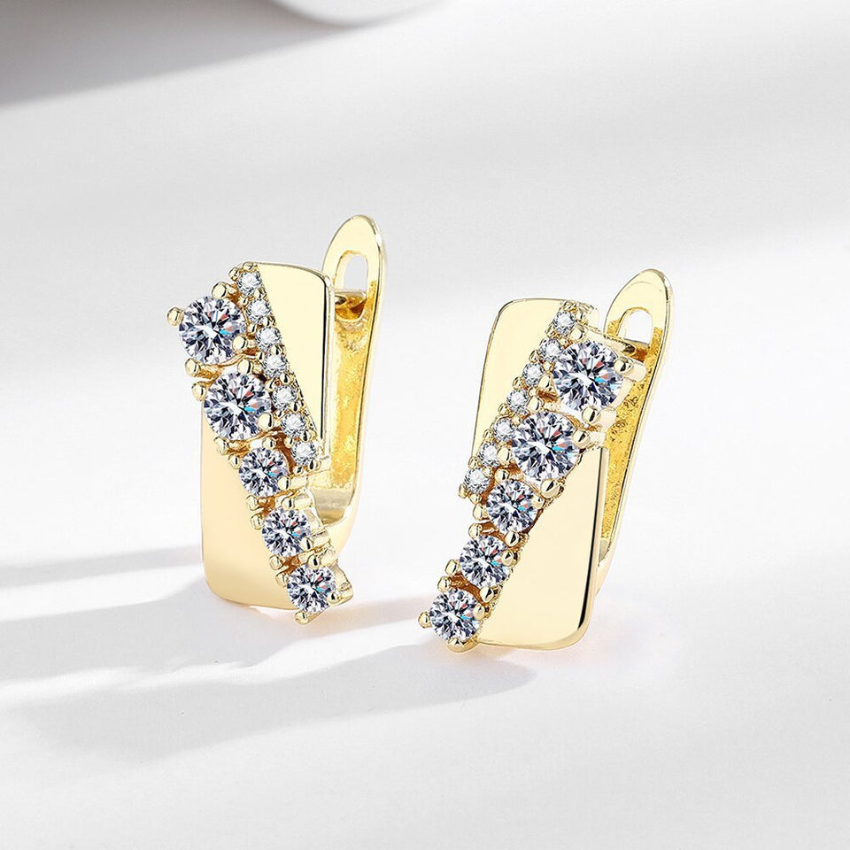 Versatile Creative Geometric Zircon Earrings For Women