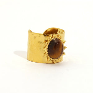 Retro Stainless Steel Gemstone Ring