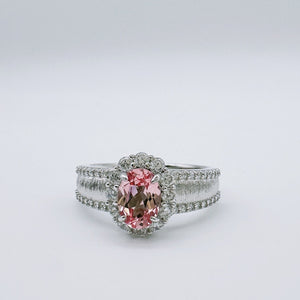 Inlaid Diamond Light Big Diamond Brushed Ring