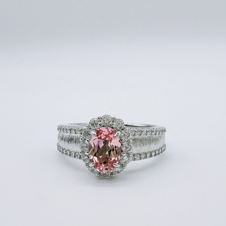 Inlaid Diamond Light Big Diamond Brushed Ring