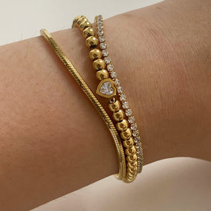 Women's European And American Twin Beaded Heart Bracelet