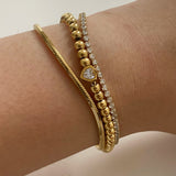 Women's European And American Twin Beaded Heart Bracelet