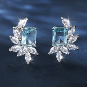Women's Full Diamond Ice Flower Ear Studs