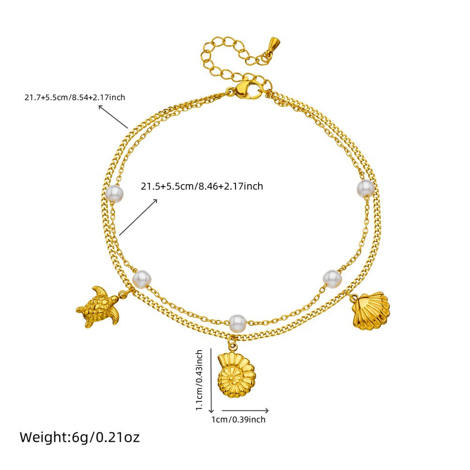 Simple Fashion Personality Colorful Starfish Anklet