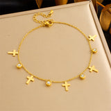Beach Style Simple Color Rhinestone Anklet