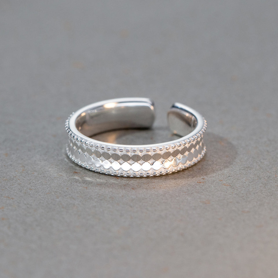 Fashionable Design Graceful Personality Fine Rice Noodles Round Beads Open Ring For Women