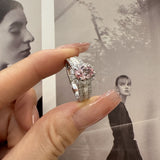 Inlaid Diamond Light Big Diamond Brushed Ring