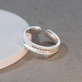 Fashionable Design Graceful Personality Fine Rice Noodles Round Beads Open Ring For Women
