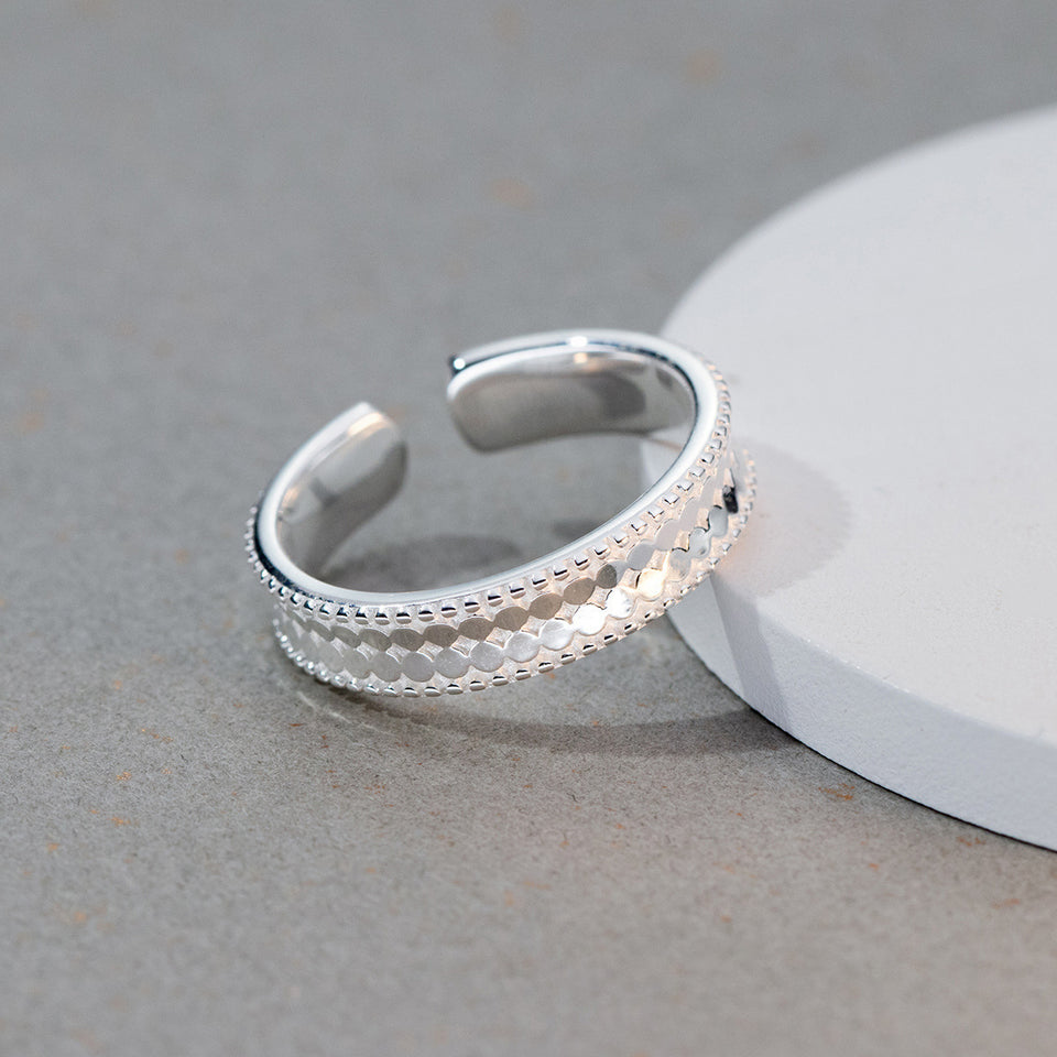 Fashionable Design Graceful Personality Fine Rice Noodles Round Beads Open Ring For Women