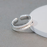 Fashionable Design Graceful Personality Fine Rice Noodles Round Beads Open Ring For Women