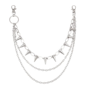 Hip Hop Punk Metal Rivet Stage Performance Multi-layer Waist Chain