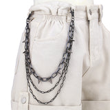 Hip Hop Punk Metal Rivet Stage Performance Multi-layer Waist Chain