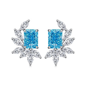 Women's Full Diamond Ice Flower Ear Studs