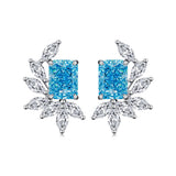 Women's Full Diamond Ice Flower Ear Studs