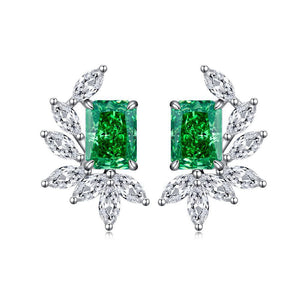 Women's Full Diamond Ice Flower Ear Studs