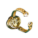 Silver S925 Gilding Hetian Jade Inlaid High-grade Chinese Style Open Ring