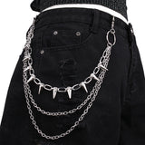 Hip Hop Punk Metal Rivet Stage Performance Multi-layer Waist Chain