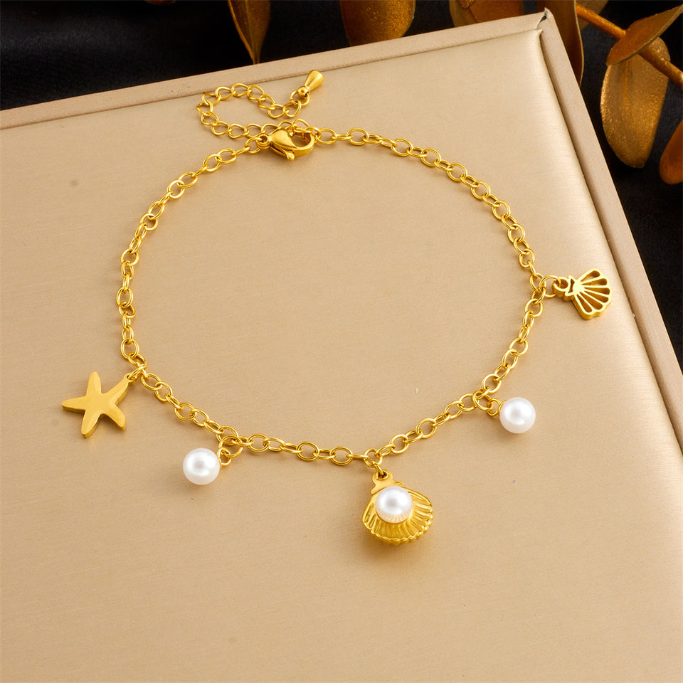 Beach Style Simple Color Rhinestone Anklet