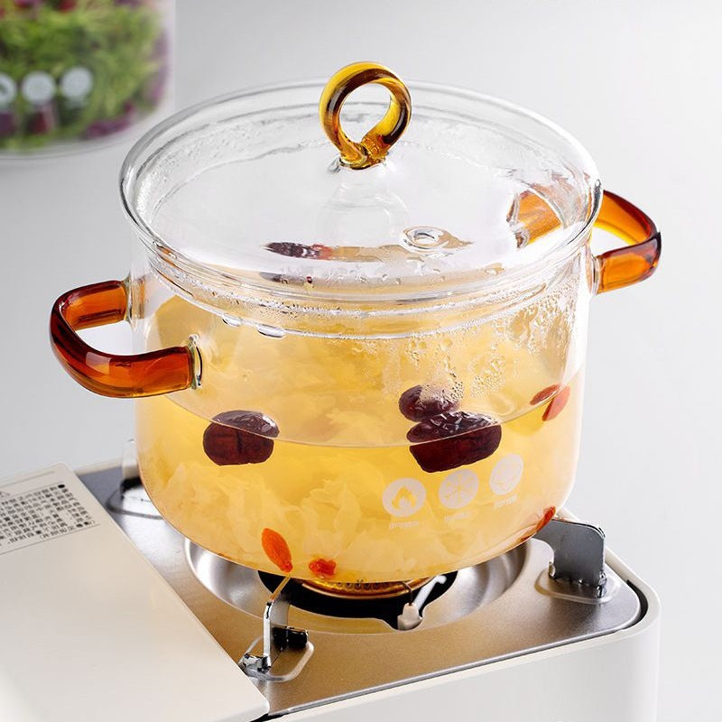 Borosilicate Glass Pot Household Heating Binaural