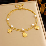 Simple Fashion Personality Colorful Starfish Anklet