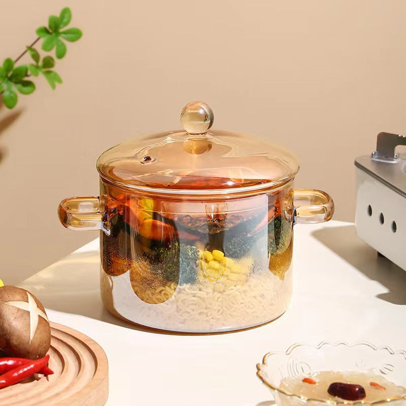Borosilicate Glass Pot Household Heating Binaural