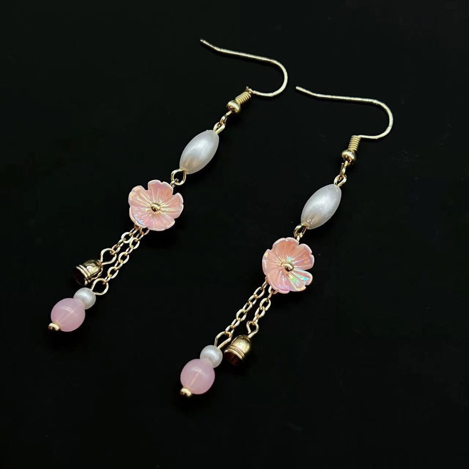 Long Ear Hook Antique Style Tassel Water Drop Eardrops