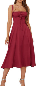 Mid-length Corset Elegant Slit Lace-up Women's Outing Leisure Dress