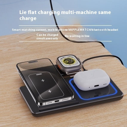 3-in-1 Fast Wireless Charger | Foldable LED Charging Dock