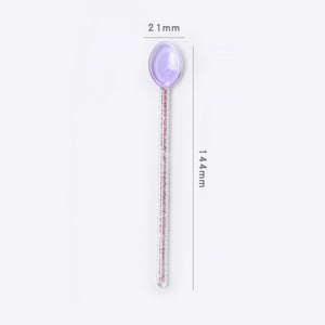 Creative Milk Dessert Spoon Colorful Transparent High Temperature Resistant Glass