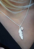 Zinc Alloy European And American Fashion & Trend Ornament Feather Diamond Pendant Necklace