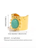 Retro Stainless Steel Gemstone Ring