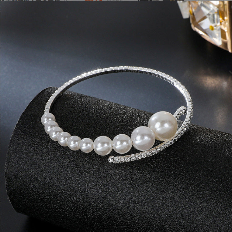Large And Small Pearls Open Female Online Influencer Bracelet