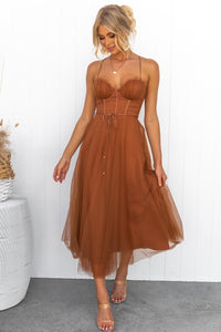Temperament Camisole Mesh Party Evening Dress
