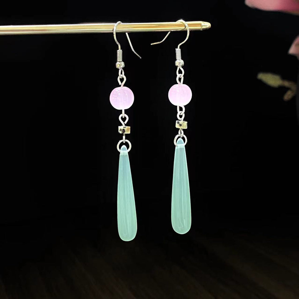 Long Ear Hook Antique Style Tassel Water Drop Eardrops