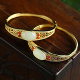 Fashion Natural Hetian Sterling Silver Bracelet