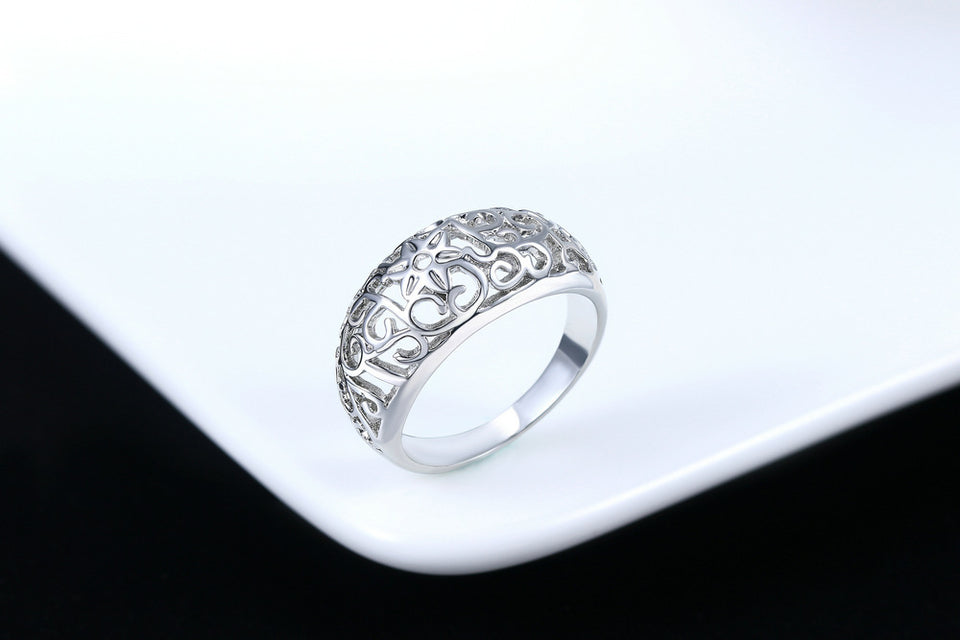 Flower Cutout Craft Rose Gold Fashion Ring
