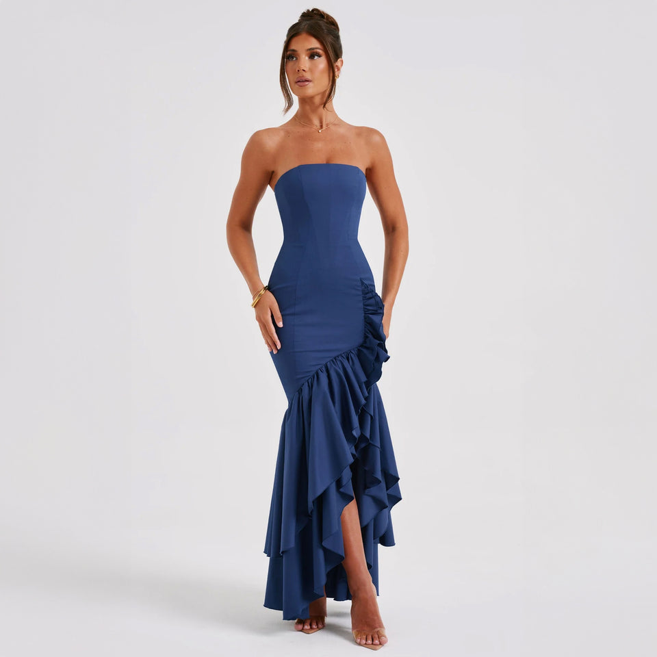 Female Off-the-shoulder Tube Top Irregular Temperament Dress