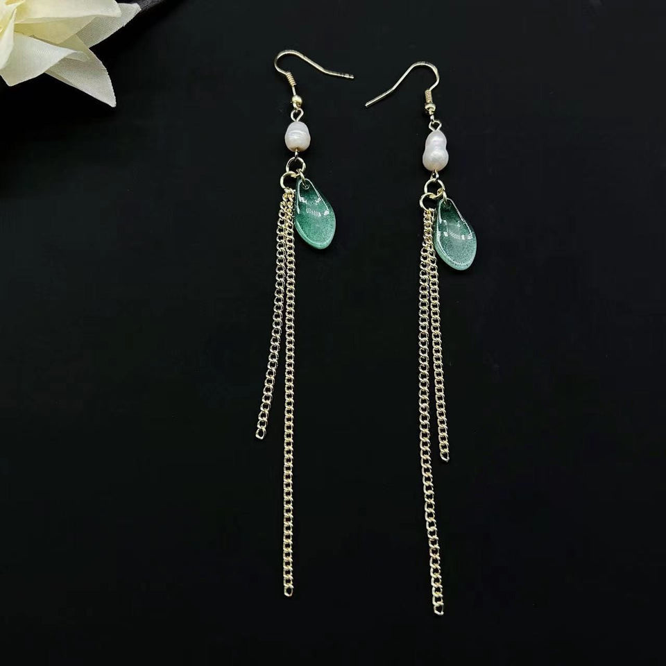 Long Ear Hook Antique Style Tassel Water Drop Eardrops