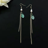 Long Ear Hook Antique Style Tassel Water Drop Eardrops